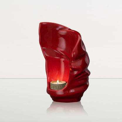 Handmade Cremation Keepsake Urn "Light" - Small Urn | Red | Ceramic - Pulvis Art Urns