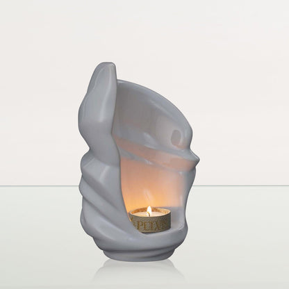 Handmade Cremation Keepsake Urn "Light" - Small Urn | White | Ceramic - Pulvis Art Urns