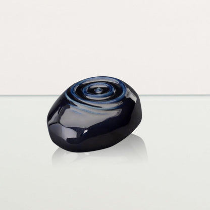 Handmade Cremation Keepsake Urn "Resonance" - Small Urn | Cobalt Metallic | Ceramic - Pulvis Art Urns