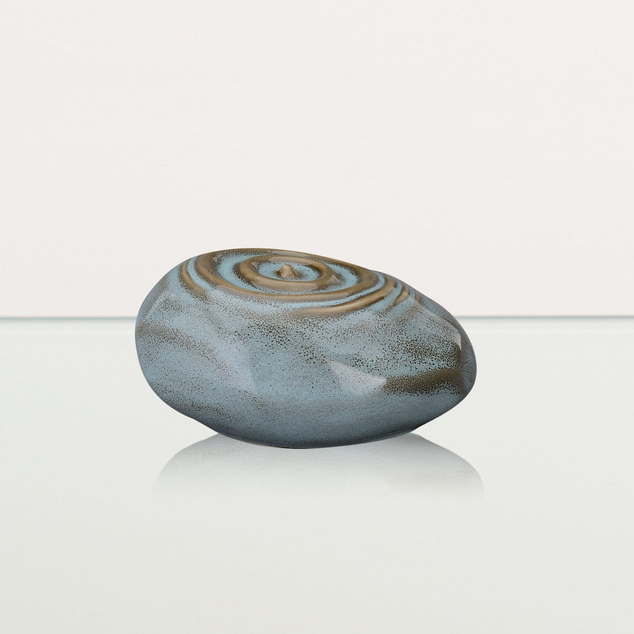 Handmade Cremation Keepsake Urn "Resonance" - Small Urn | Oily Green Melange | Ceramic - Pulvis Art Urns