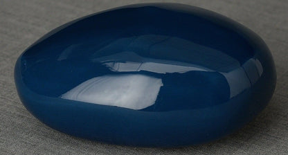 Handmade Cremation Keepsake Urn "Stone" - Small Urn | Light Cobalt | Ceramic - Pulvis Art Urns