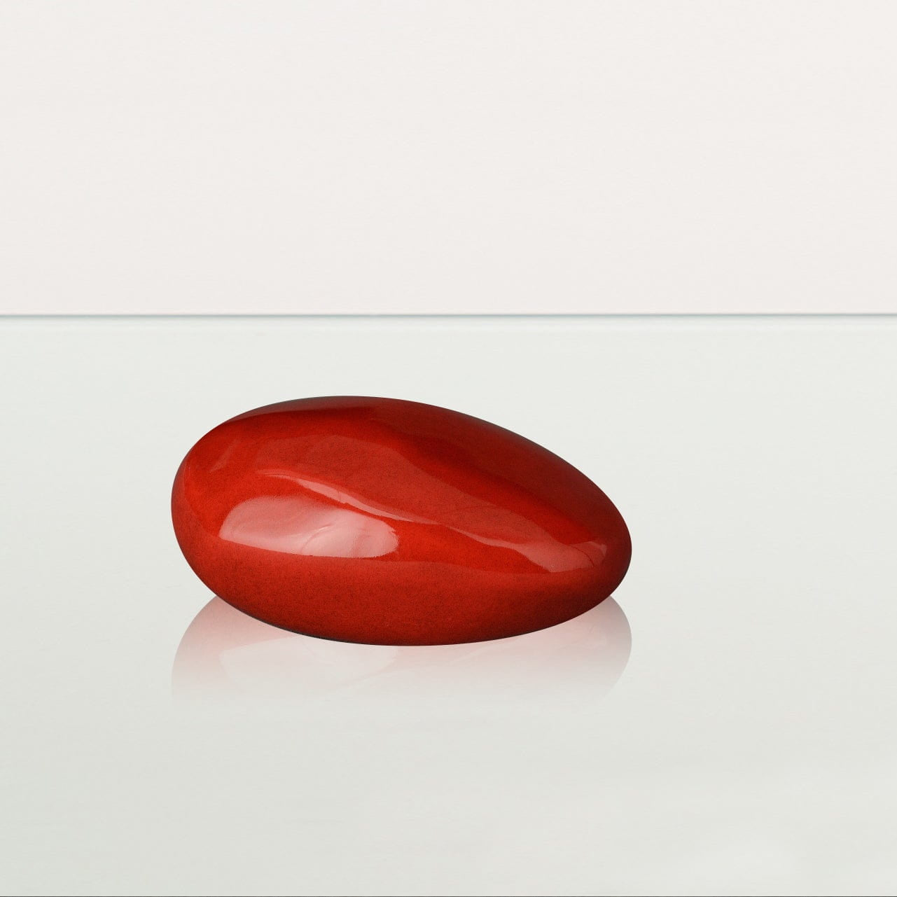 Handmade Cremation Keepsake Urn "Stone" - Small Urn | Red | Ceramic - Pulvis Art Urns