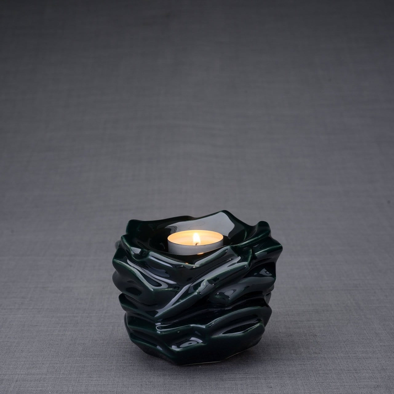 Candleholder Keepsake Urn For Ashes | Oxide Green | Ceramic Keepsake - Pulvis Art Urns
