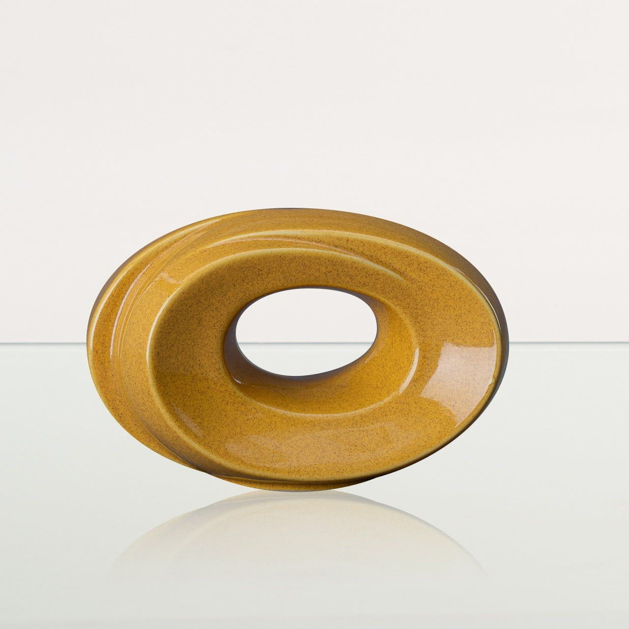 Handmade Cremation Keepsake Urn "The Passage" - Small Urn | Amber Yellow | Ceramic - Pulvis Art Urns
