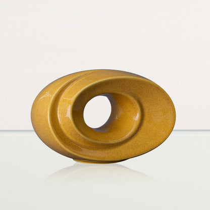 Handmade Cremation Keepsake Urn "The Passage" - Small Urn | Amber Yellow | Ceramic - Pulvis Art Urns