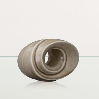 Handmade Cremation Keepsake Urn "The Passage" - Small Urn | Beige Grey | Ceramic - Pulvis Art Urns