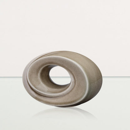 Handmade Cremation Keepsake Urn "The Passage" - Small Urn | Beige Grey | Ceramic - Pulvis Art Urns