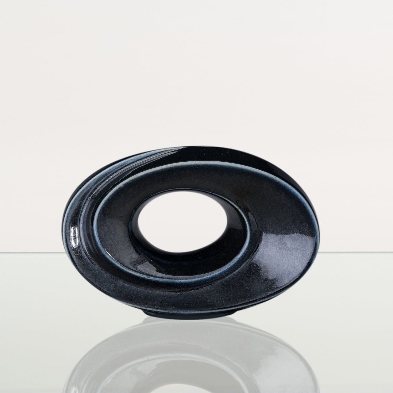 Handmade Cremation Keepsake Urn "The Passage" - Small Urn | Black Gloss Melange | Ceramic - Pulvis Art Urns
