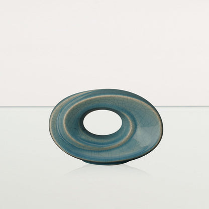 Handmade Cremation Keepsake Urn "The Passage" - Small Urn | Blue Craquelure - Pulvis Art Urns