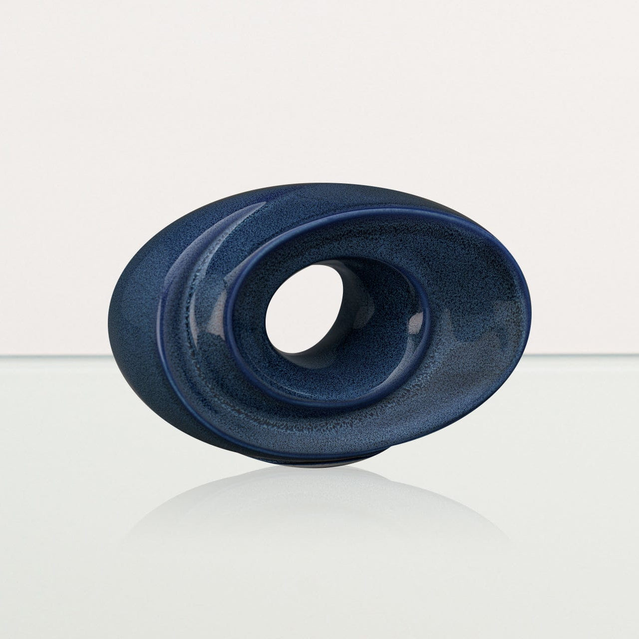 Handmade Cremation Keepsake Urn "The Passage" - Small Urn | Blue Melange | Ceramic - Pulvis Art Urns