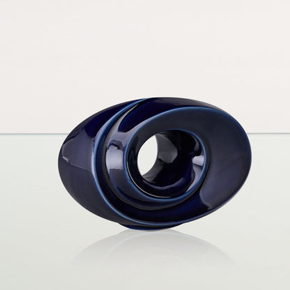 Handmade Cremation Keepsake Urn "The Passage" - Small Urn | Cobalt Metallic | Ceramic - Pulvis Art Urns