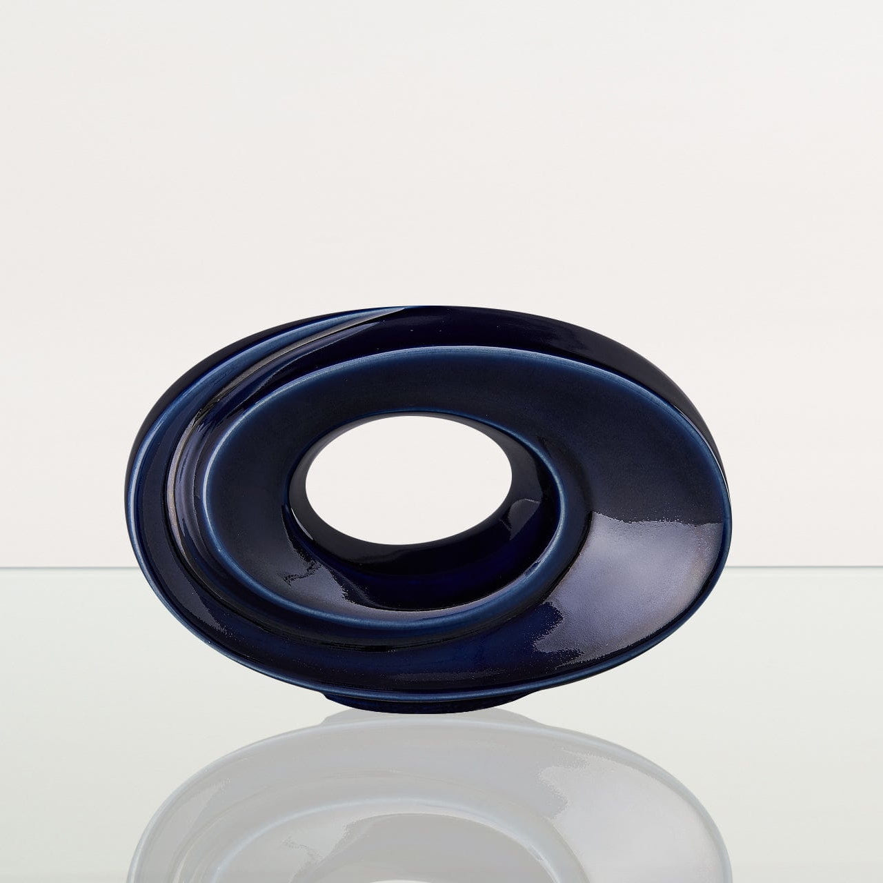Handmade Cremation Keepsake Urn "The Passage" - Small Urn | Cobalt Metallic | Ceramic - Pulvis Art Urns