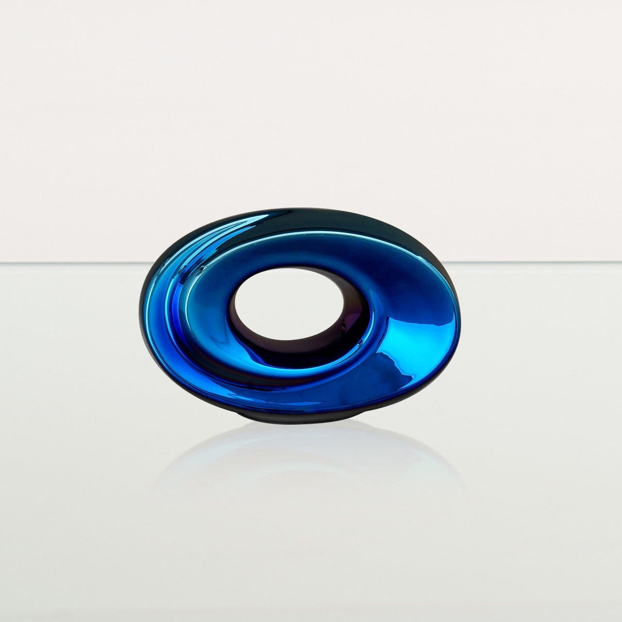 Handmade Cremation Keepsake Urn "The Passage" - Small Urn | Glossy Blue - Pulvis Art Urns