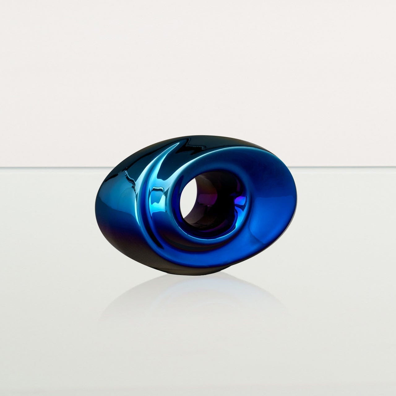 Handmade Cremation Keepsake Urn "The Passage" - Small Urn | Glossy Blue - Pulvis Art Urns