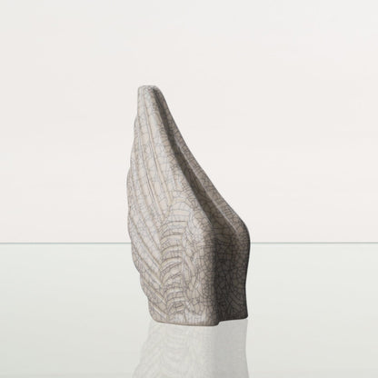 Handmade Cremation Keepsake Urn "Wings" - Small | Craquelure | Ceramic Urn - Pulvis Art Urns