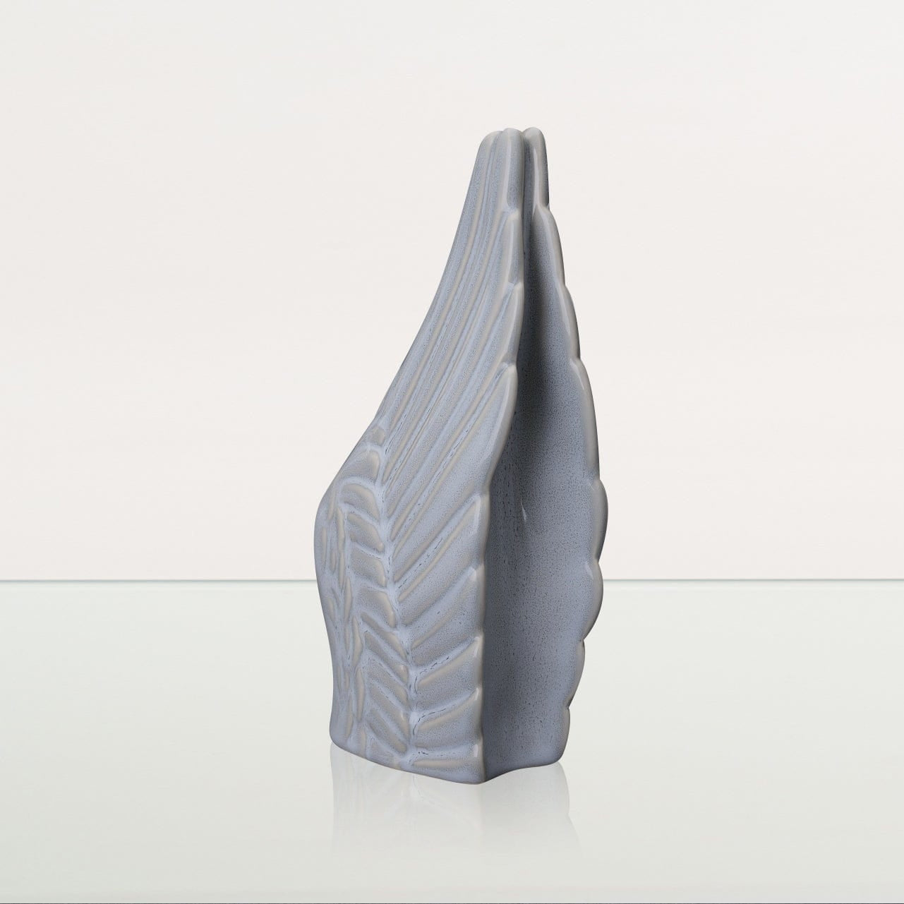 Handmade Cremation Keepsake Urn "Wings" - Small | Grey Melange | Ceramic - Pulvis Art Urns