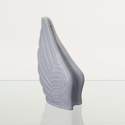 Handmade Cremation Keepsake Urn "Wings" - Small | Grey Melange | Ceramic - Pulvis Art Urns