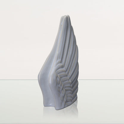 Handmade Cremation Keepsake Urn "Wings" - Small | Grey Melange | Ceramic - Pulvis Art Urns