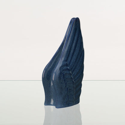 Handmade Cremation Keepsake Urn "Wings" - Small Urn | Blue Melange | Ceramic - Pulvis Art Urns