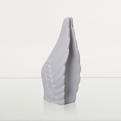 Handmade Cremation Keepsake Urn "Wings" - Small Urn | White | Ceramic - Pulvis Art Urns