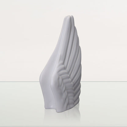 Handmade Cremation Keepsake Urn "Wings" - Small Urn | White | Ceramic - Pulvis Art Urns