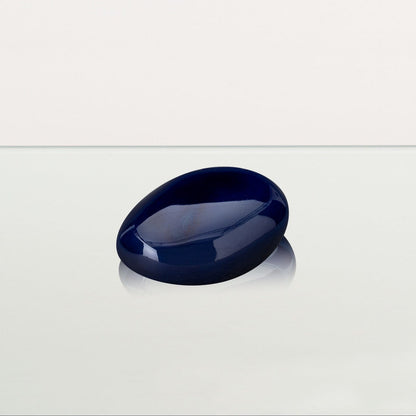 Handmade Mini Keepsake Urn "Palm Stone" - Cobalt Metallic | Mini Ceramic Urn - Pulvis Art Urns