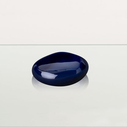 Handmade Mini Keepsake Urn "Palm Stone" - Cobalt Metallic | Mini Ceramic Urn - Pulvis Art Urns