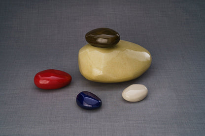 Handmade Mini Keepsake Urn "Palm Stone" - Dark Matte | Mini Ceramic Urn - Pulvis Art Urns