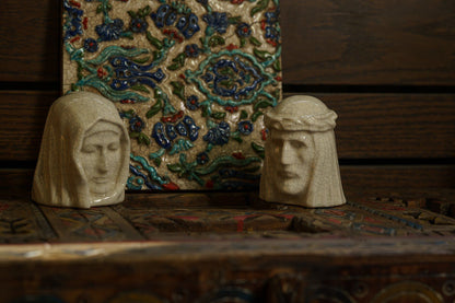 Handmade Mini Keepsake Urn "The Christ" - Light Sand | Ceramic Mini Urn - Pulvis Art Urns
