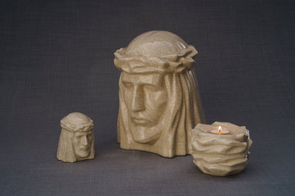Handmade Mini Keepsake Urn "The Christ" - Off-white | Ceramic Mini Urn - Pulvis Art Urns