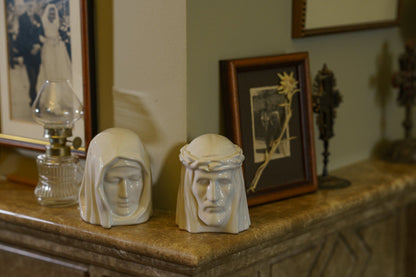 Handmade Mini Keepsake Urn "The Christ" - Off-white | Ceramic Mini Urn - Pulvis Art Urns