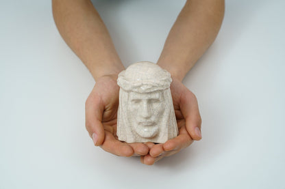 Handmade Mini Keepsake Urn "The Christ" - White | Ceramic Mini Urn - Pulvis Art Urns