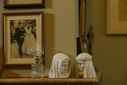 Handmade Mini Keepsake Urn "The Christ" - White | Ceramic Mini Urn - Pulvis Art Urns