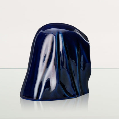 Handmade Mini Keepsake Urn "The Holy Mother" - Cobalt Metallic | Ceramic Mini Urn - Pulvis Art Urns