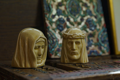 Handmade Mini Keepsake Urn "The Holy Mother" - Craquelure | Ceramic Mini Urn - Pulvis Art Urns
