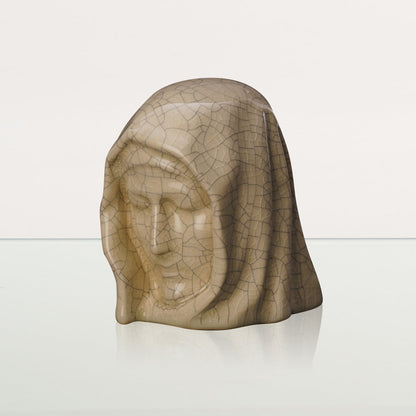 Handmade Mini Keepsake Urn "The Holy Mother" - Craquelure | Ceramic Mini Urn - Pulvis Art Urns