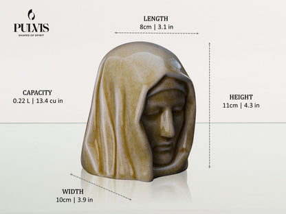 Pulvis Art Urns Keepsake Urn Handmade Mini Keepsake Urn "The Holy Mother" - Mini Ceramic Urn - Sizes