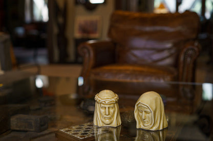 Handmade Mini Keepsake Urn "The Holy Mother" - Off-white | Mini Ceramic Urn - Pulvis Art Urns