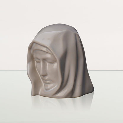 Handmade Mini Keepsake Urn "The Holy Mother" - White Mini Urn | Ceramic - Pulvis Art Urns