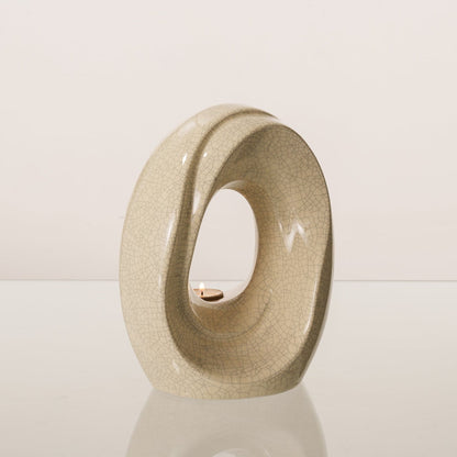 Artisan Cremation Urn for Ashes "The Passage" - Medium Urn | Craquelure | Ceramic - Pulvis Art Urns