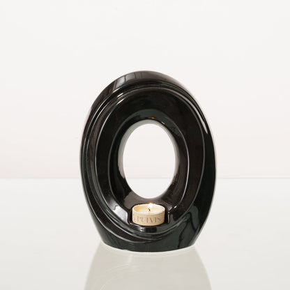 Artisan Cremation Urn for Ashes "The Passage" - Medium Urn | Lamp Black | Ceramic - Pulvis Art Urns