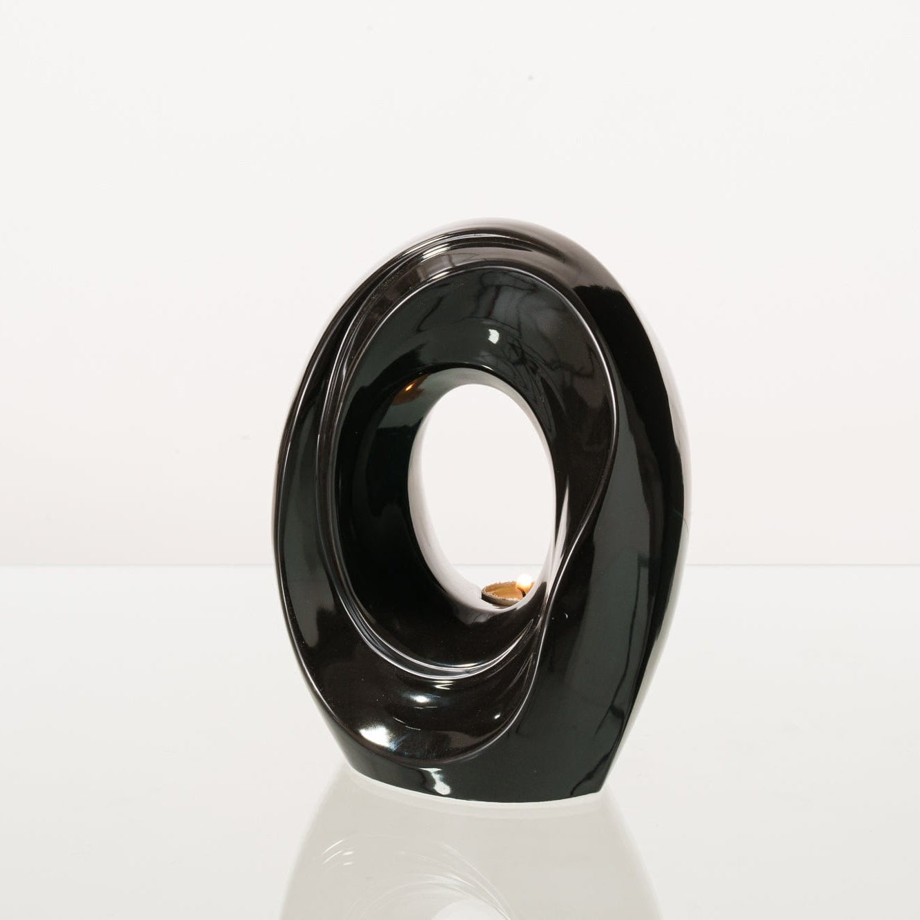 Artisan Cremation Urn for Ashes "The Passage" - Medium Urn | Lamp Black | Ceramic - Pulvis Art Urns