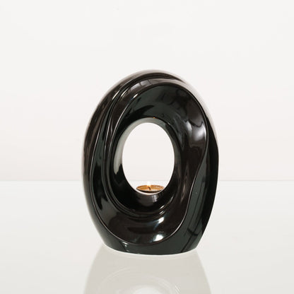 Artisan Cremation Urn for Ashes "The Passage" - Medium Urn | Lamp Black | Ceramic - Pulvis Art Urns