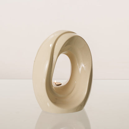 Artisan Cremation Urn for Ashes "The Passage" - Medium Urn | Off-White | Ceramic - Pulvis Art Urns
