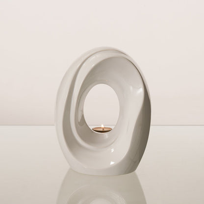 Artisan Cremation Urn for Ashes "The Passage" - Medium Urn | White | Ceramic - Pulvis Art Urns