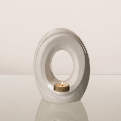 Artisan Cremation Urn for Ashes "The Passage" - Medium Urn | White | Ceramic - Pulvis Art Urns