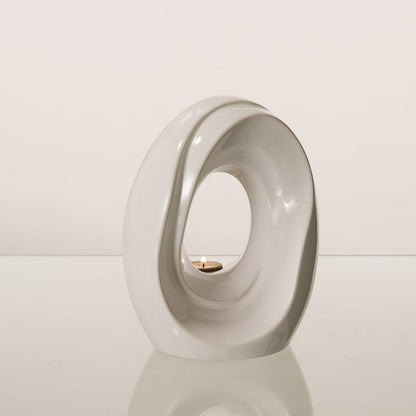 Artisan Cremation Urn for Ashes "The Passage" - Medium Urn | White | Ceramic - Pulvis Art Urns