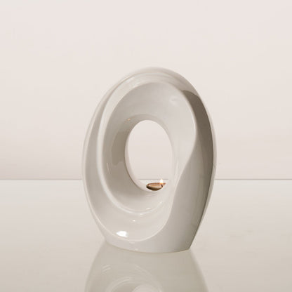 Artisan Cremation Urn for Ashes "The Passage" - Medium Urn | White | Ceramic - Pulvis Art Urns
