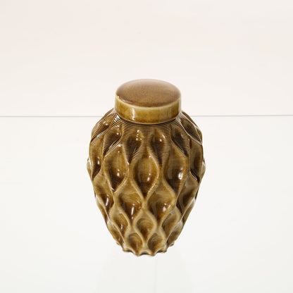 Cremation Urn "Echo" - 3D Printed Ceramic Urn | Dark Sand | Medium - Pulvis Art Urns