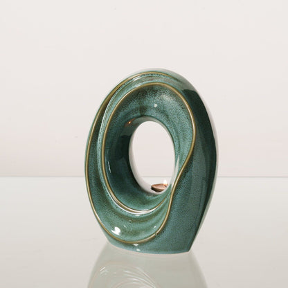 Cremation Urn for Ashes "The Passage" - Medium Urn | Oily Green Melange | Ceramic - Pulvis Art Urns